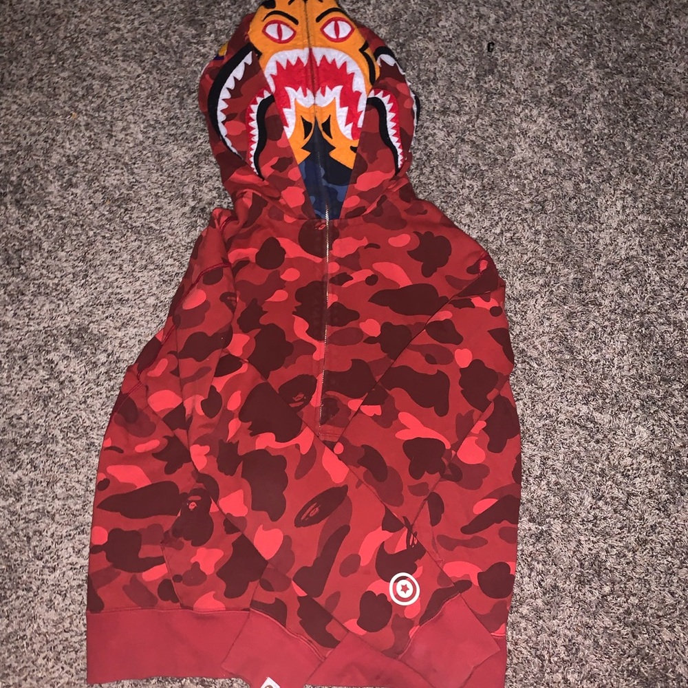 Bape hoodie double hooded size L